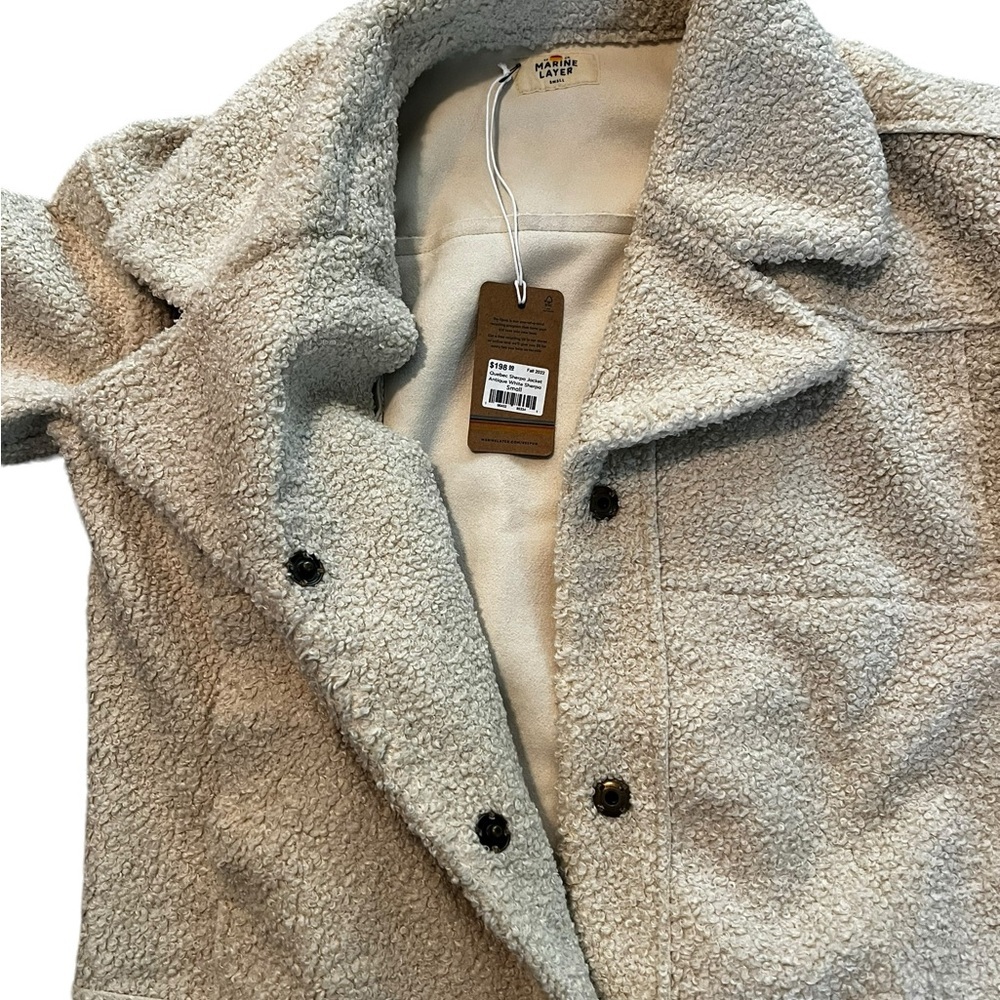 Marine Layer Quebec Sherpa Jacket, Antique White, new with tags, size small - Picture 9 of 10